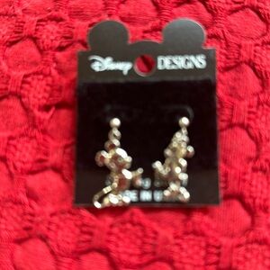 Mickey and Minnie post dangle earrings